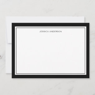 Elegant And Modern Black Borders Personalized Card