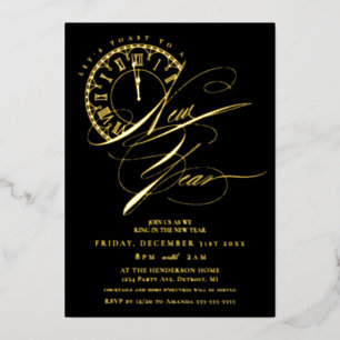 Elegant and Modern Foil New Year's Eve Party