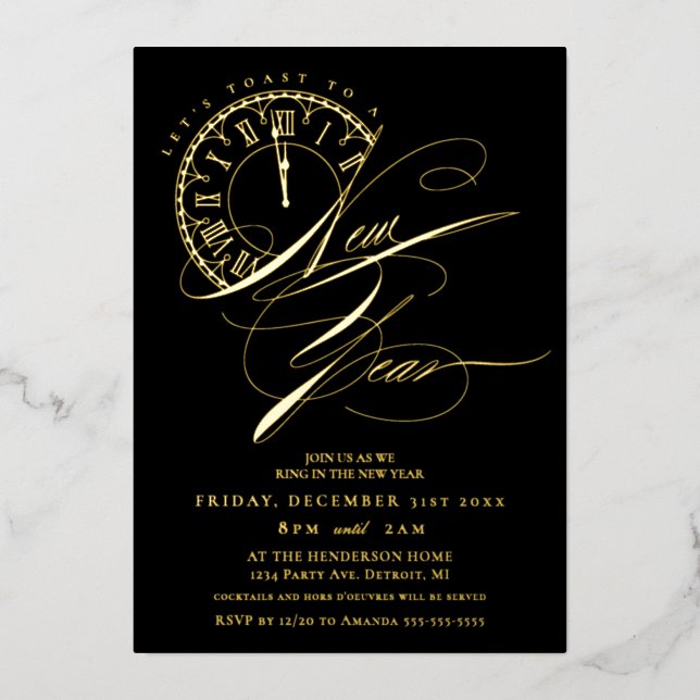 Elegant and Modern Foil New Year's Eve Party (Front)