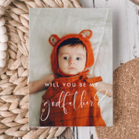 Elegant and modern Godfather proposal photo card