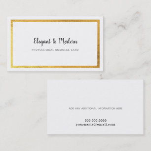 elegant and modern handwritten white professional business card