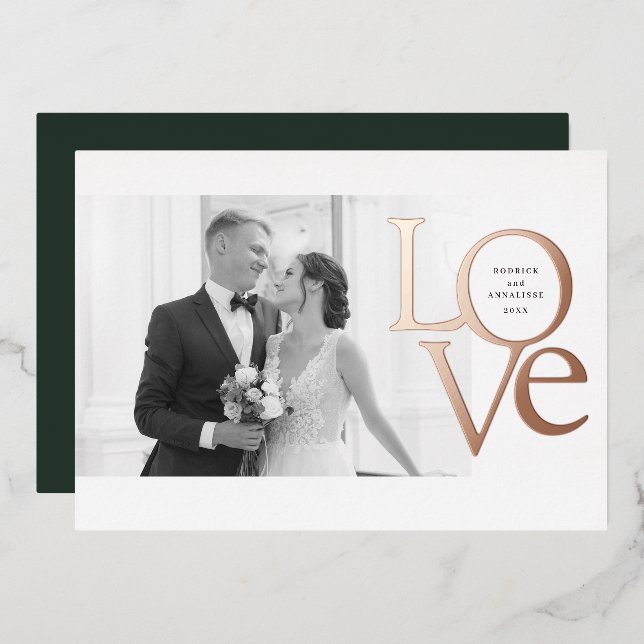 Elegant and Modern Love and Thanks Wedding Photo F (Front/Back)