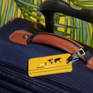 Elegant-and-Modern Monogram Travel Yellow Colour Luggage Tag