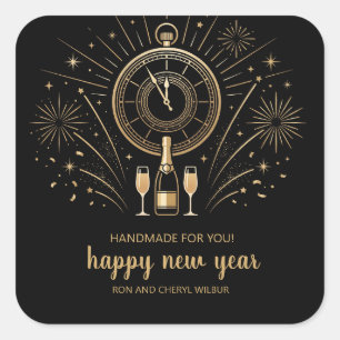 Elegant and Modern New Year's Eve Party Square Sticker