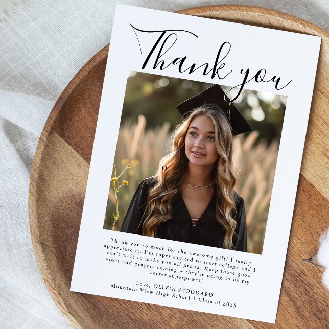 Elegant and Modern Photo Graduation Thank You (Creator Uploaded)