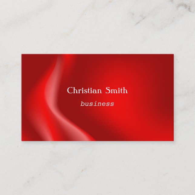 Elegant and  modern red wave Business Card (Front)