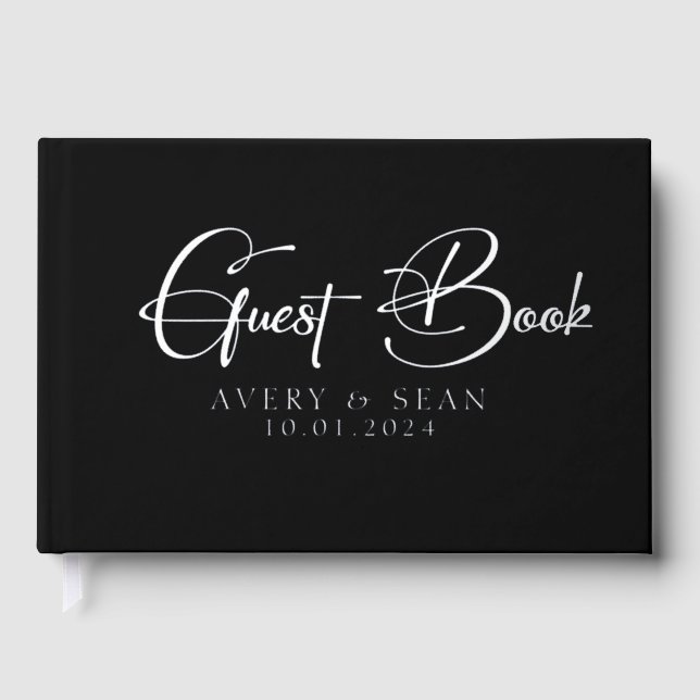 Elegant and Modern Script  Guest Book (Front)