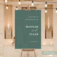 Elegant and Modern Wedding Welcome Deep Green