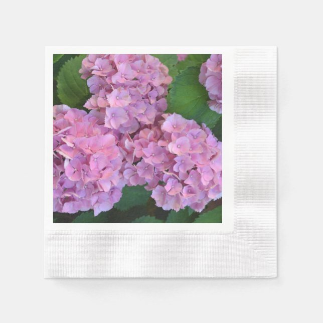 Elegant and Rustic Hortensia Hydrangea macrophylla Napkin (Front)