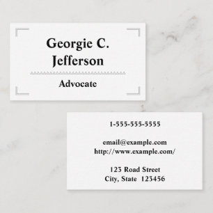 Elegant and Simple Advocate Business Card