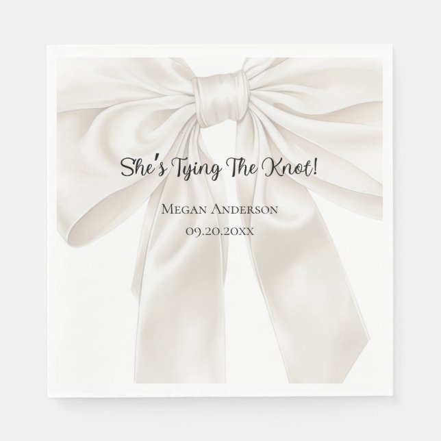 Elegant and Simple Bow Theme Napkin (Front)