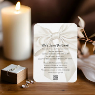 Elegant and Simple Bow Theme Wedding Shower Magnet