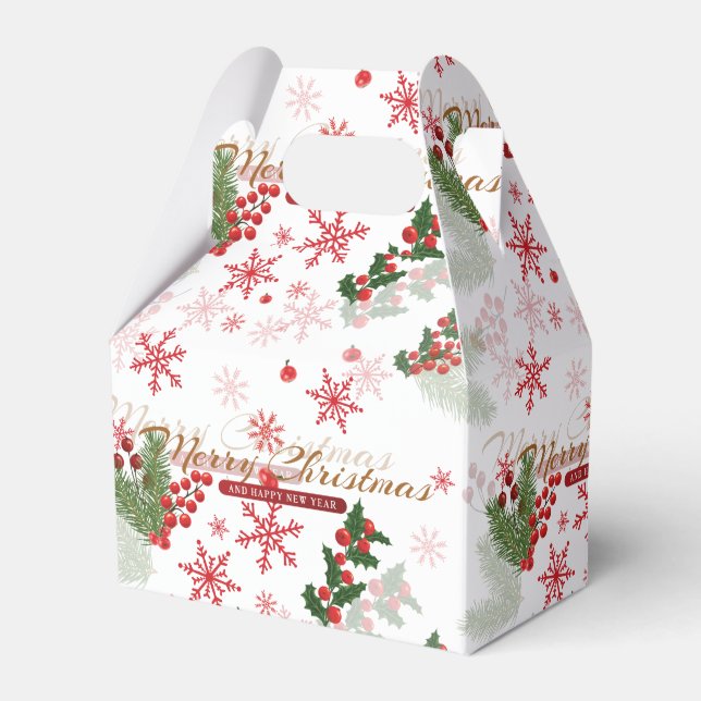 Elegant and Simple Christmas Pattern Favor Box (Front Side)