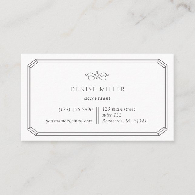Elegant and simple classic frame business card (Front)
