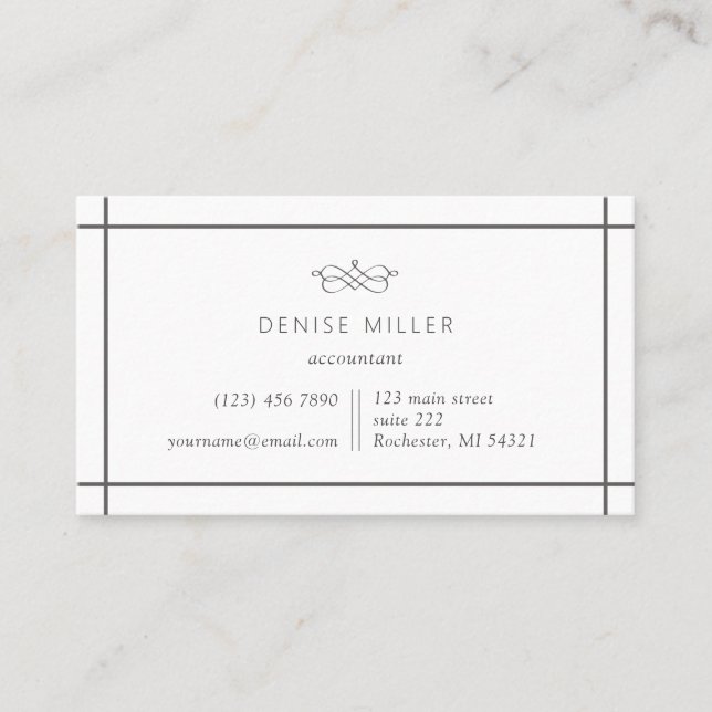 Elegant and simple classic frame business card (Front)
