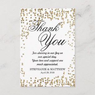Elegant and Simple Faux Gold Confetti Thank You Card