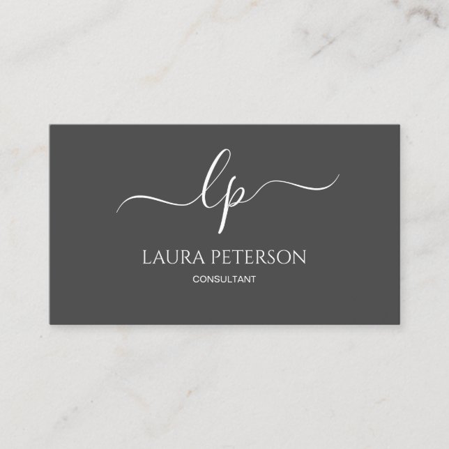 Elegant and simple handwritten script calligraphy business card (Front)