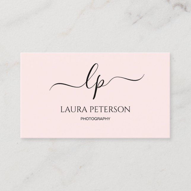 Elegant and simple handwritten script calligraphy business card (Front)
