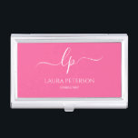 Elegant and simple handwritten script calligraphy business card holder<br><div class="desc">Beautiful and modern design. Simply add your initials between the symbols and customize the text.</div>