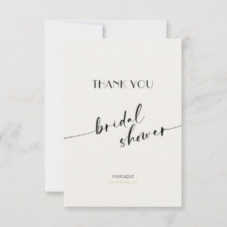 Elegant and Simple - Minimalist Bridal Shower Thank You Card