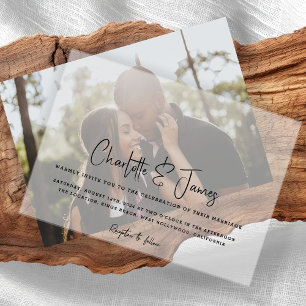 Elegant and Simple Minimalist Script Vellum Invitations