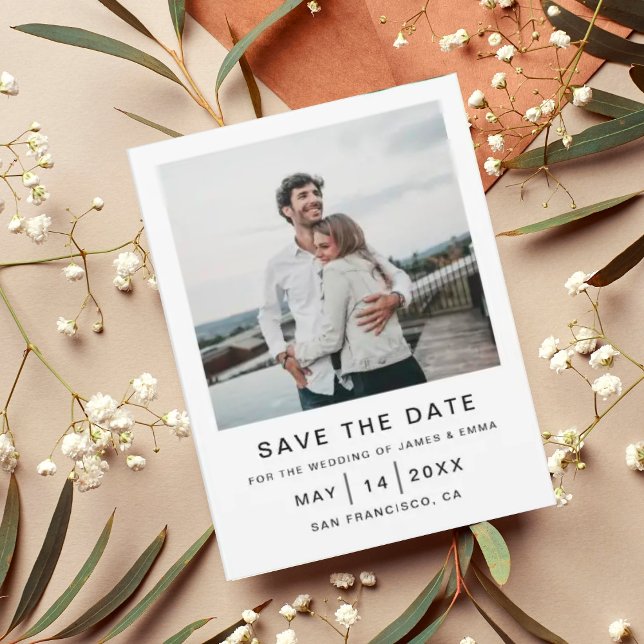 Elegant and Simple Modern Weeding Save The Date  Invitation Postcard (Creator Uploaded)