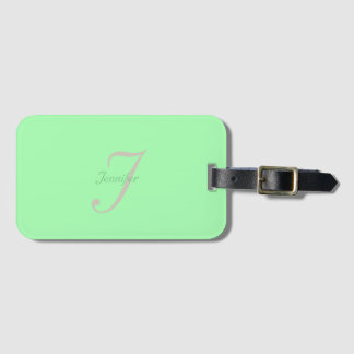 Elegant and simple pastel monogram luggage tag