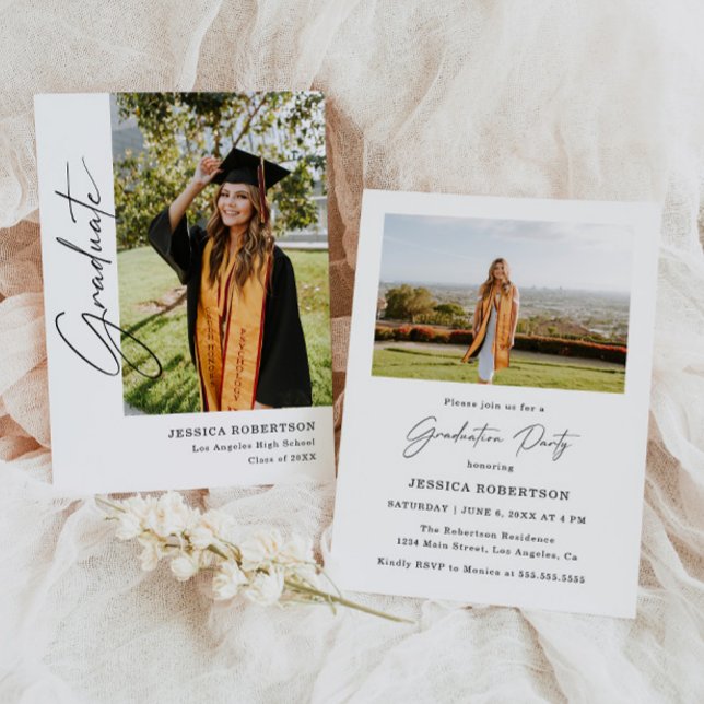 Elegant and Simple Photo Graduation Invitation (Creator Uploaded)