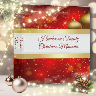 Elegant And Simple Red Christmas Photo Binder
