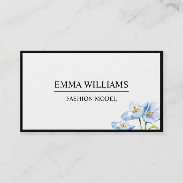 elegant and simple water-color flower business card (Front)