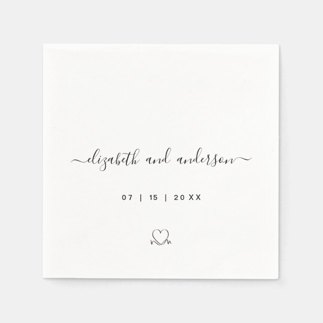 Elegant and Simple Wedding Party Napkins (Front)