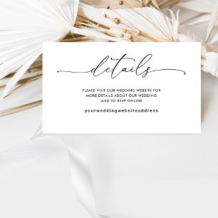 Elegant and Simple, Wedding Website / Details Enclosure Card