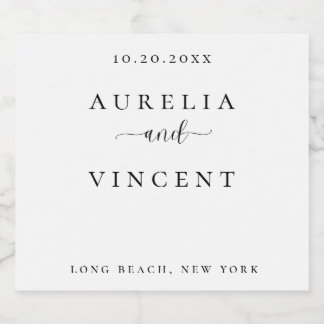Elegant and Sleek Wedding Wine Label