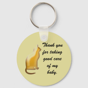 Elegant and Sophisticated Cat Sitter Thank You Keychain