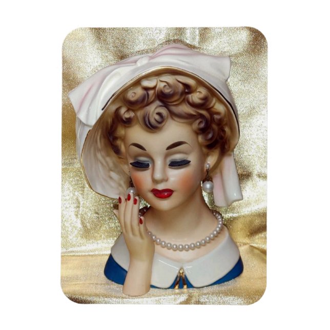Elegant and Sophisticated Lady Head Vase Pam Fancy Magnet (Vertical)