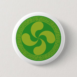 Elegant and stylish Basque cross: Lauburu, 2 Inch Round Button