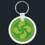 Elegant and stylish Basque cross: Lauburu, Keychain<br><div class="desc">Elegant design of a green Basque cross. The Lauburu (or 4 headed cross), is the oldest Basque coat of arms. LET US KNOW IF YOU NEED THIS DESIGN ON A SPECIFIC PRODUCT NOT AVAILABLE IN OUR STORE.</div>