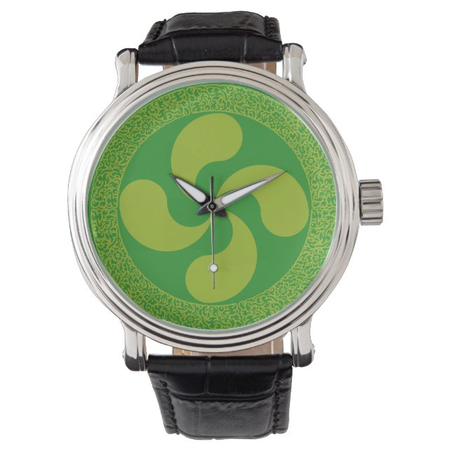 Elegant and stylish Basque cross: Lauburu, Watch (Front)
