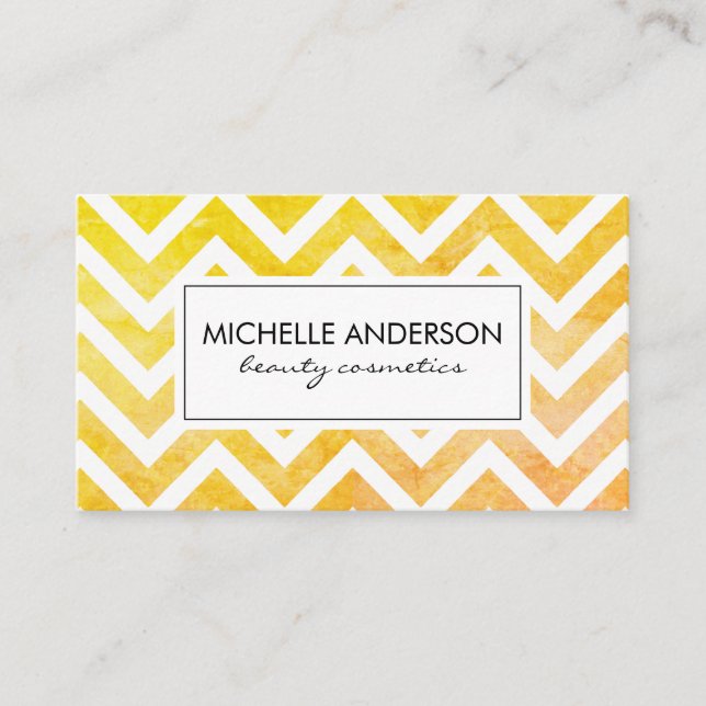 Elegant and Stylish Chevron Business Card (Front)