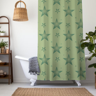 Elegant and Stylish Olive Stars on Sage Green