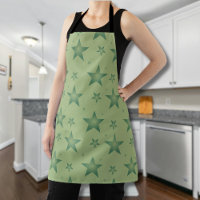 Elegant and Stylish Olive Stars on Sage Green