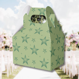 Elegant and Stylish Olive Stars on Sage Green Favor Box