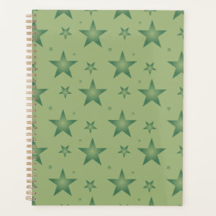 Elegant and Stylish Olive Stars on Sage Green Planner
