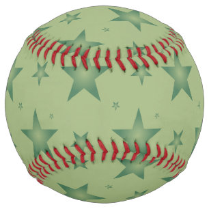Elegant and Stylish Olive Stars on Sage Green Softball