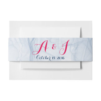 Elegant and stylish pink and blue belly bands invitation belly band