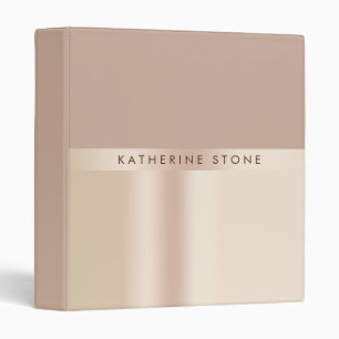 Elegant and stylish rose gold brown binder