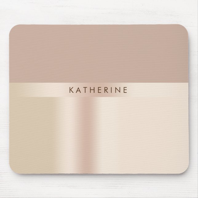 Elegant and stylish rose gold brown mouse pad (Front)