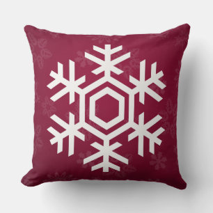 Elegant and Stylish Snow Pattern Christmas Throw Pillow
