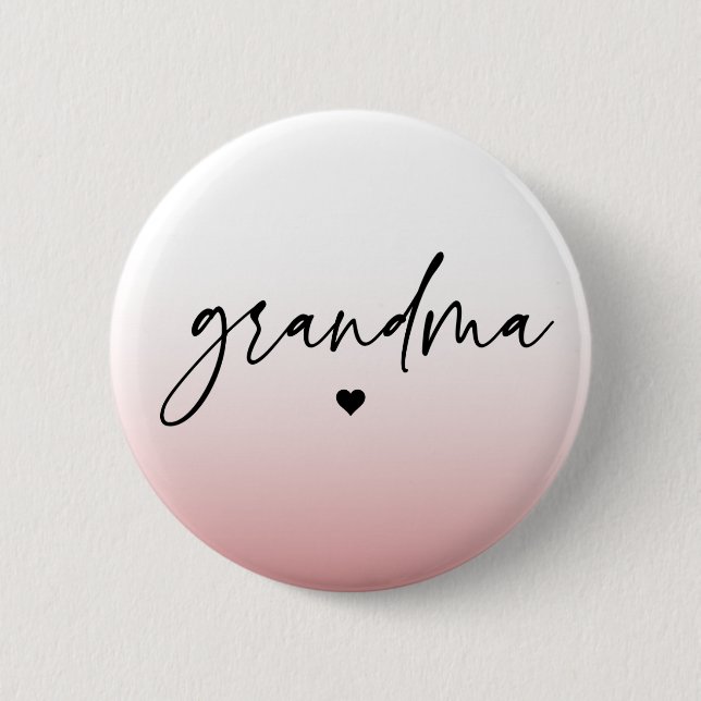 Elegant and Subtle Pink Grandma Script Gift 2 Inch Round Button (Front)