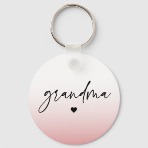 Elegant and Subtle Pink Grandma Script Gift Keychain